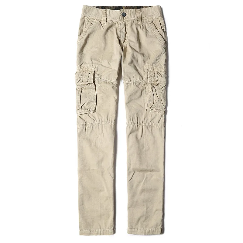 

Spring 2021 And Men's Autumn Plus Size Tooling Trousers Cotton Outdoor Multi-Pocket Straight-leg Pants European And American For