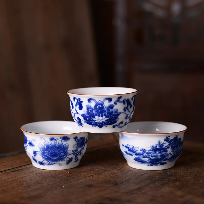 

6pcs/set Tea set Tea Cup Set Blue and White Porcelain Vintage Ceramic Tea Set Variety Small Capacity Home Gift 6 Pack Master Cup
