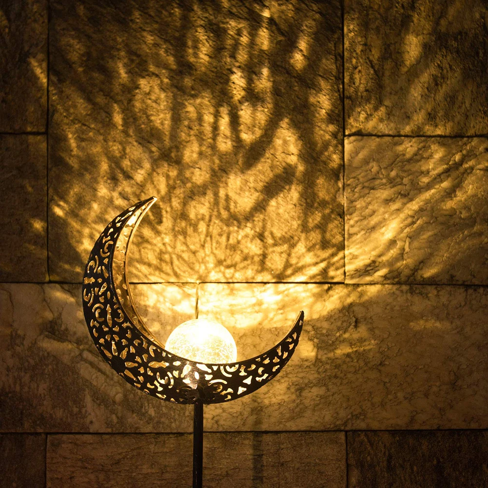 Outdoor LED Solar Powered Moon Flame Garden Yard Lawn Stake Light Decor Lamp Stake Light Decor Lamp Stake Light Decor Lamp