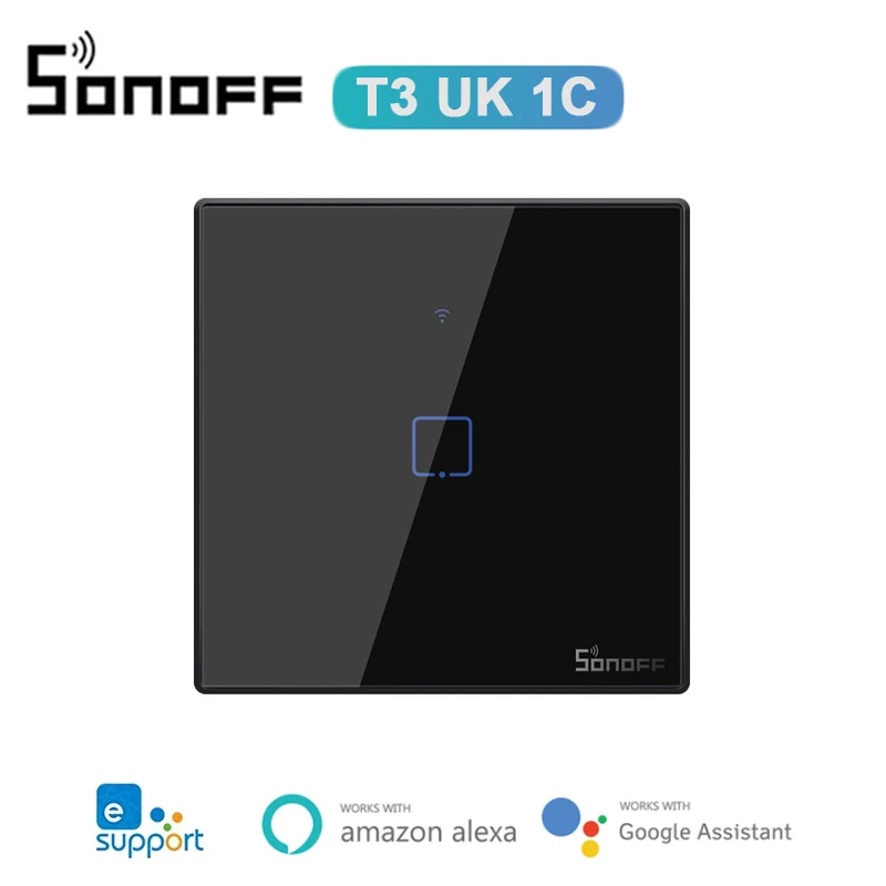 SONOFF T1/T2/T3/T0 EU/UK/US 1/2/3Gang WiFi Smart Wall Touch Switch TX ALL Smart Home Control Via Ewelink Alexa Google Home 