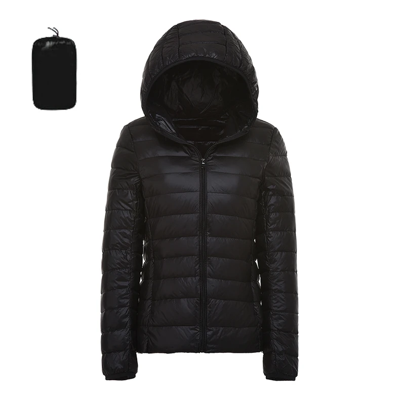 Sfit Женская куртка, пуховик, пальто, теплый пуховик, ультра-светильник, куртки с капюшоном, парка, куртка, женская портативная верхняя одежда, бархатная куртка - Цвет: balck-Hooded