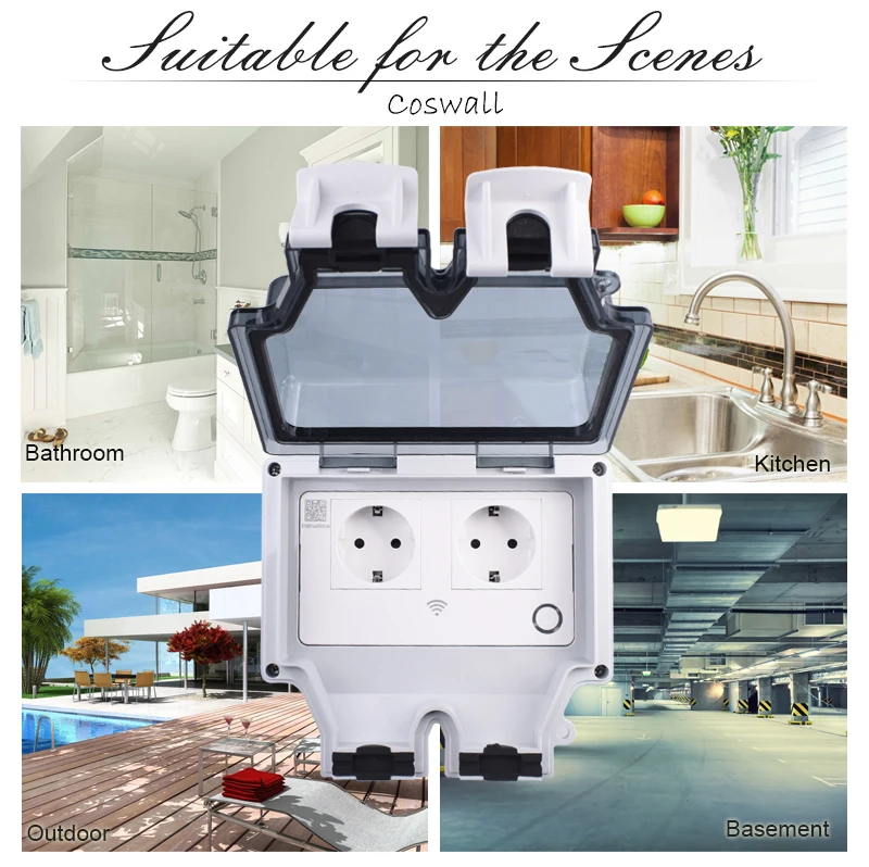 Coswall tuya wifi controle de voz ip66