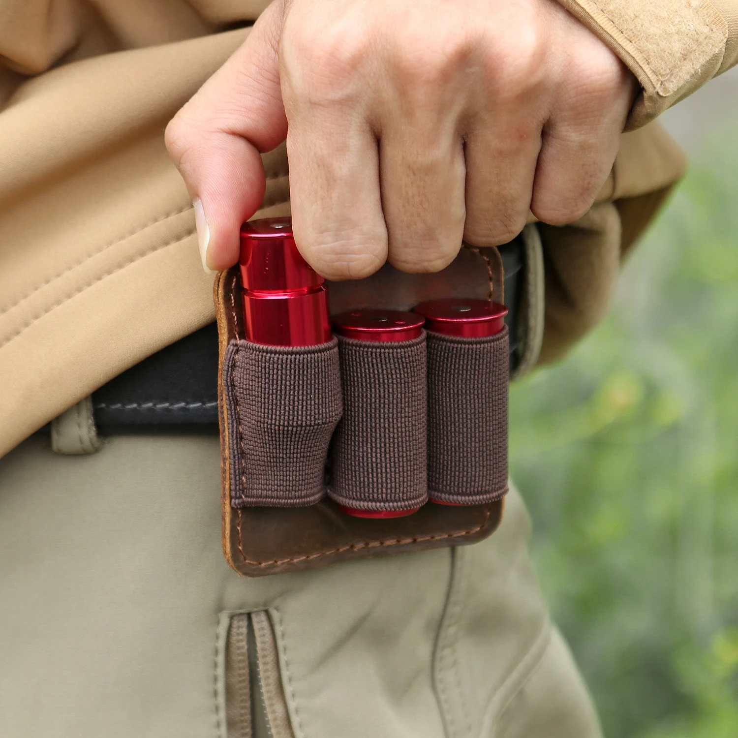 TOURBON Leather Shooting Slip on Recoil Pad with Rifle Shotgun Ammo Holder Clip