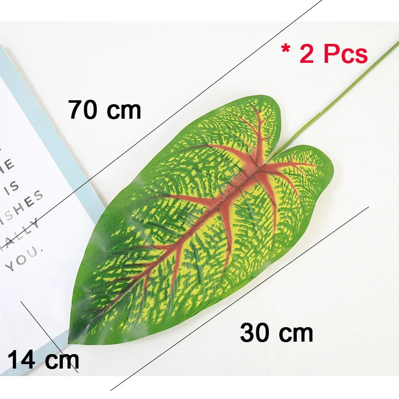 Искусственные растения монстера 2 шт пластиковая Пальма листья дерева украшения дома сада аксессуары фотография декоративный горшок лист - Цвет: Canna leaf