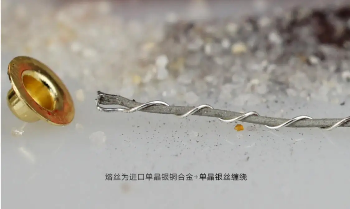 cristal único, nano fusível, tampa banhada a ouro, 5x20mm, 6x25mm, 1pc