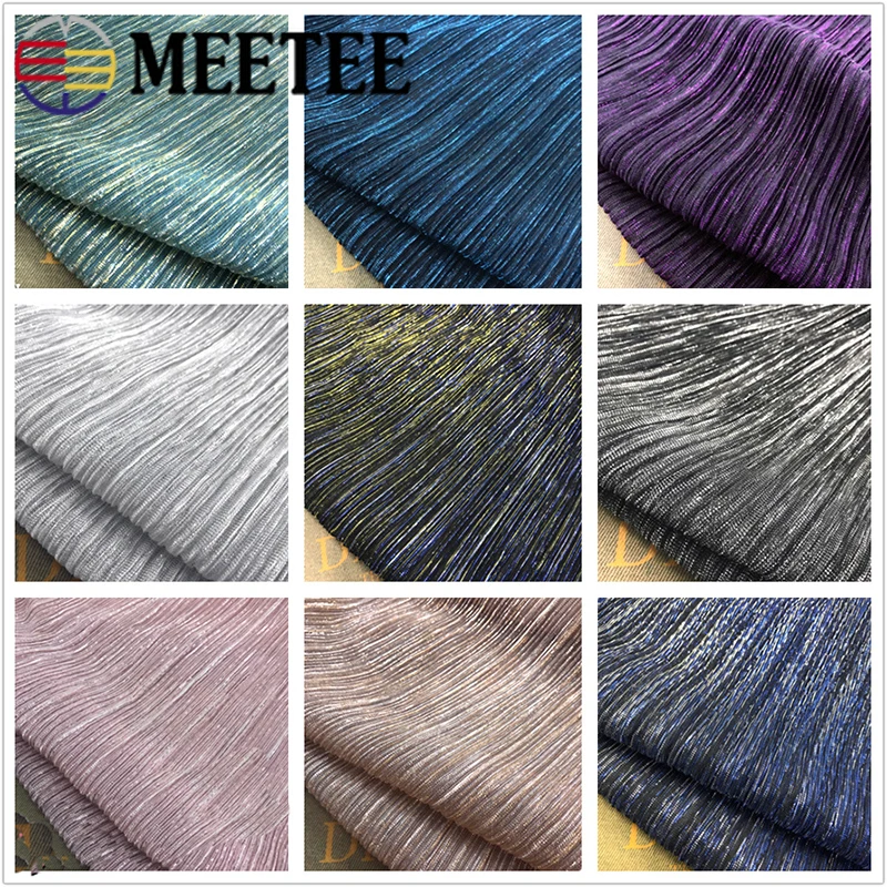 Meetee 100/200X150 см градиент звездное небо плиссированная сетчатая ткань смешанная трикотажная блестящая ткань для юбки Сделай Сам одежда сшитый материал