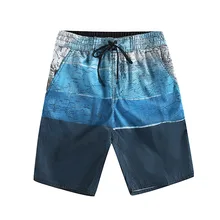 Свободные быстросохнущие пляжные шорты мужские трусы-боксеры больших размеров, плавки для плавания, летний комплект с принтом