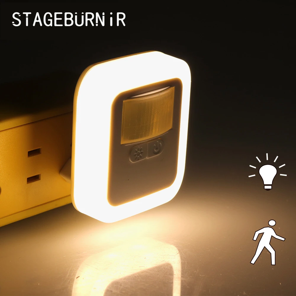 

LED Sound Light Control Sensor Smart Home Night Lamp Plug-in Motion Sensor Light Dimmable Wall Night Lamp Stair Closet Lights