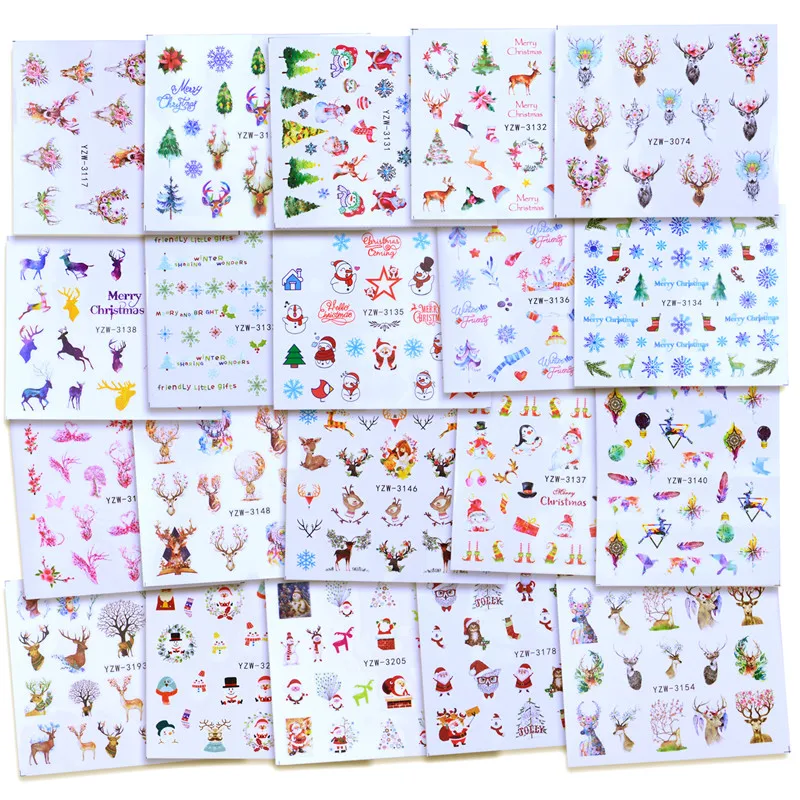 1 лист Зимний Рождественский стиль Снежинка Полный Обертывания дизайн ногтей переводные наклейки для маникюра DIY Рождественский подарок