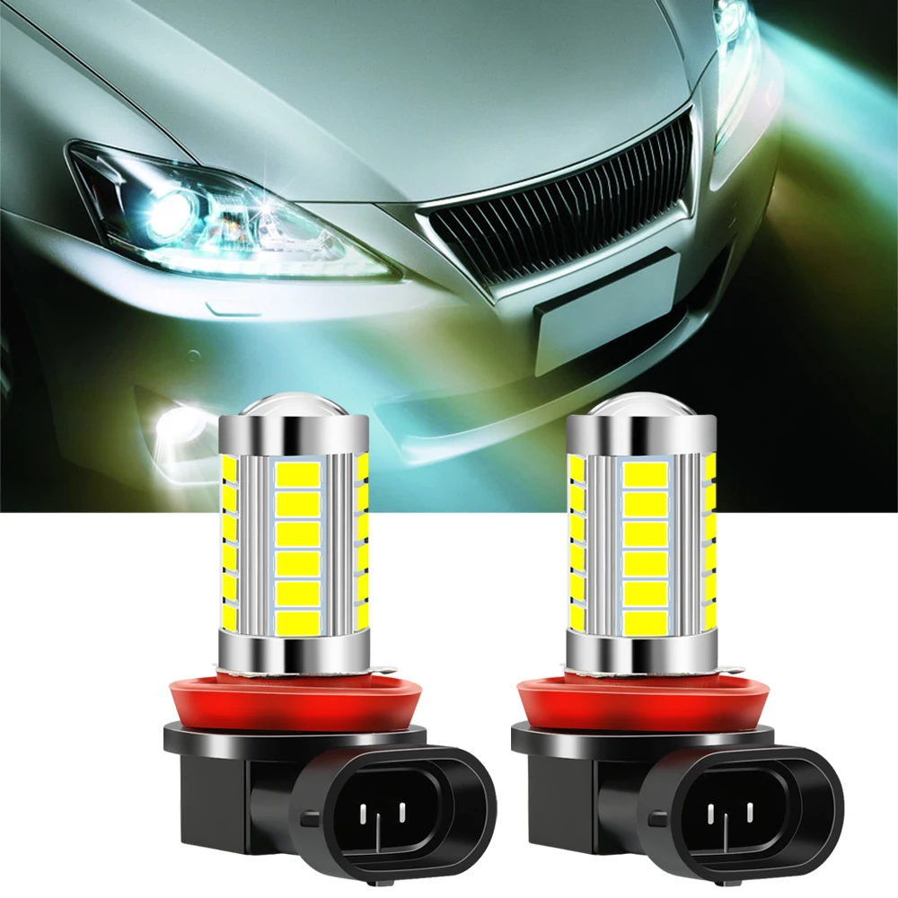 2Pcs H8 H11 Led Fog Lights Bulb Auto Leds Light 12V for mercedes benz w204 w124 w211 w203 w205 bmw e90 e46 e39 f10 f30 | Автомобили и