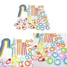 53 шт Пластиковые Крючки для вязания, маркеры для стежков, счетчики, инструменты для игл, набор