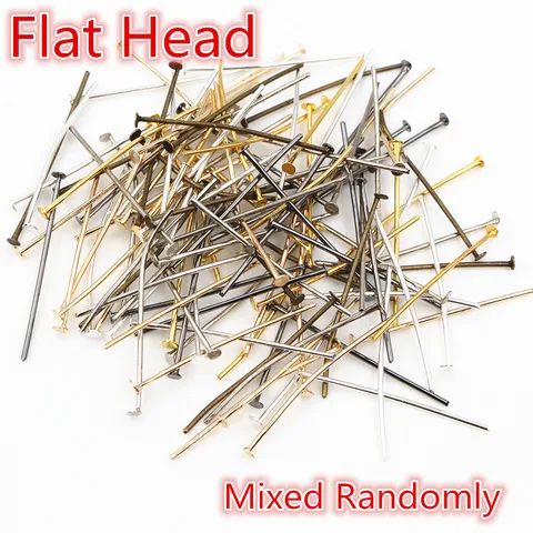 16 20 25 30 35 40 45 50mm Flat Head/Ball Head/Eye Head Pins Metal Headpins For Jewelry Findings Making DIY Supplies
