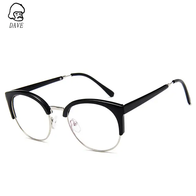cat eye glasses half frame