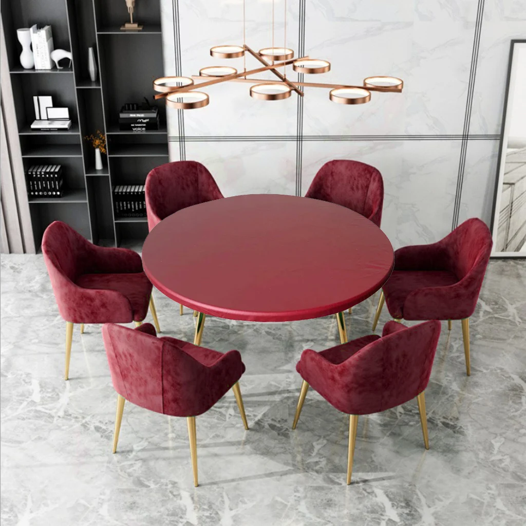 Elastic Edged Fitted Table Cover Cloth Round Tablecloth 48inch for Party BBQ Elastic Edged Fitted Table Cover Cloth Round Tablecloth 48inch for Party BBQ