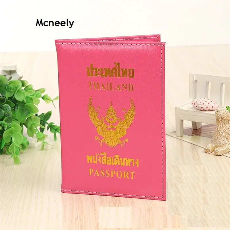 Thailand Rose Red Таиланд версия из искусственной кожи чехол заграничного паспорта чехлы с отделением для кредитных держатель для карт для Таиланд Прямая - Цвет: Thailand Rose Red