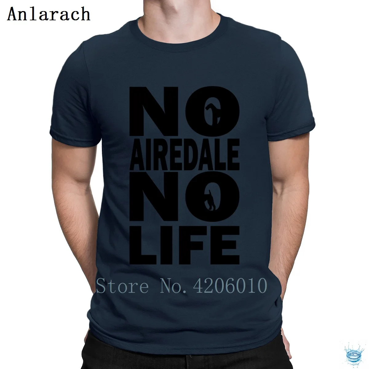 Футболки No Airedale No Life, базовая одежда высшего качества,, футболка для мужчин, веб-сайт, европейский размер, S-3XL, дизайн для отдыха
