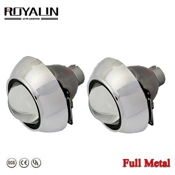 

ROYALIN Car Stying Full Metal Q5 Bi Xenon Mini 3.0 D2S Projector Lens for H4 HID Car Light + Shoruds Auto Retrofit D2S/H Bulbs