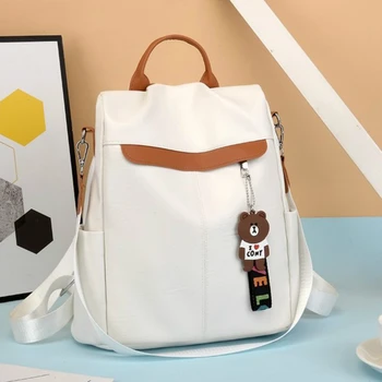 

Quality Vintage Leather Backpacks for Women Large Capacity Simple Stylish Student Bag Anti Theft Ladies' Travel Bag Rucksack Sac