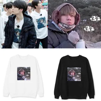 

Kpop Bangtan Boys Sweatshirts Kim Tae Hyung with the Same Round Neck Plus Velvet Long Sleeve Men and Women Casual