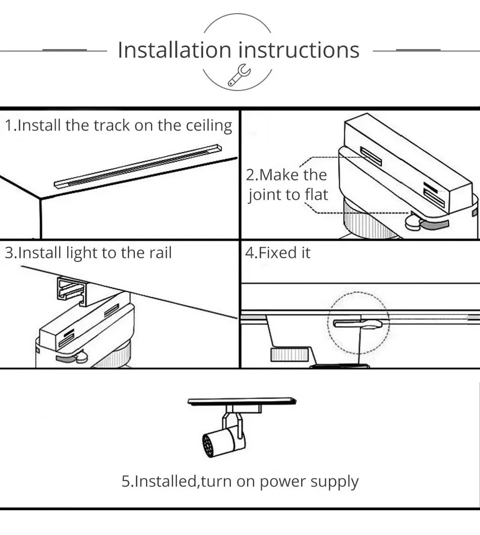 20W Track Lights 200-240V COB White Home Shop Night Lighting Track Light Spotlights Modern Aluminnum LED Rail Fixture Lamps   (1)