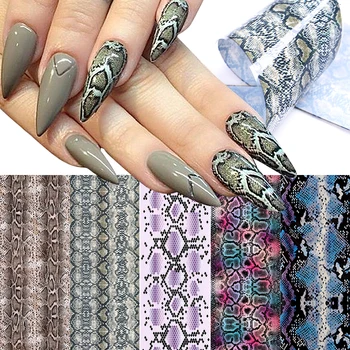 

10 Sheets Nail Foils Serpentine Nail Art Transfer Sticker Slide Leopard Wild Animal Skin Transfer Sticker Nail Art Decal