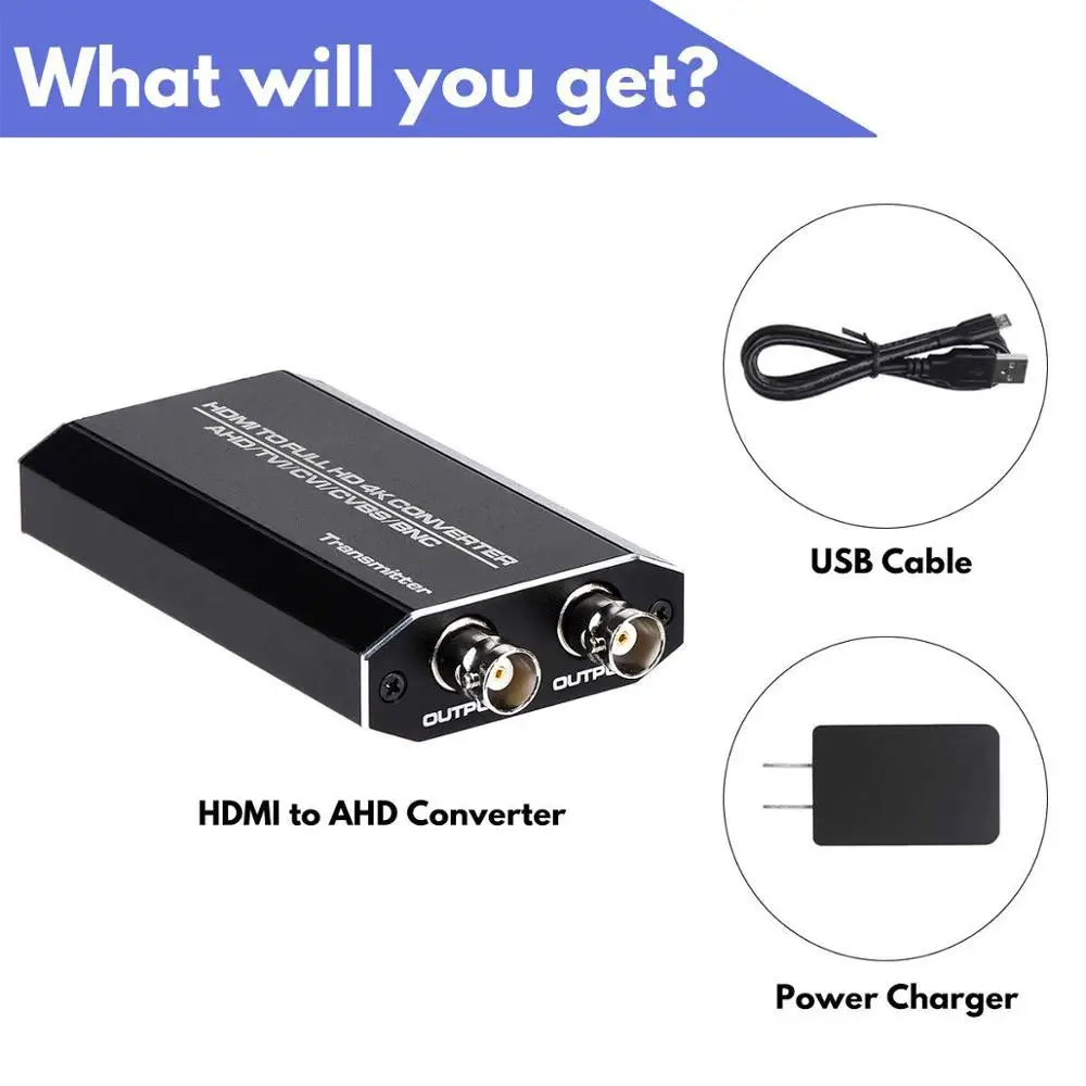 Адаптер преобразователь hdmi ahd Full HD 1080P для мониторов HDTV видеосигнала HDMI в TVI CVI AHD CVBS