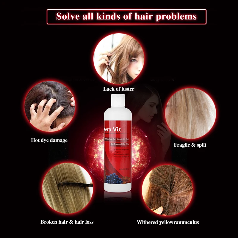 Newest Hot Sale 500ML Brazilian Hair Keratin Treatment Free Formalin Treatment Starighten and Repair Damaged Hair Free Shipping