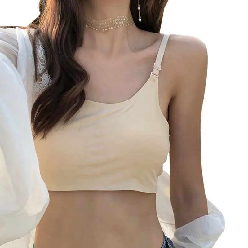 

Women's Solid Color Ice Silk Beautiful Back Breathable Tube Tops Sport Sexy Bralette Fitness Underwear