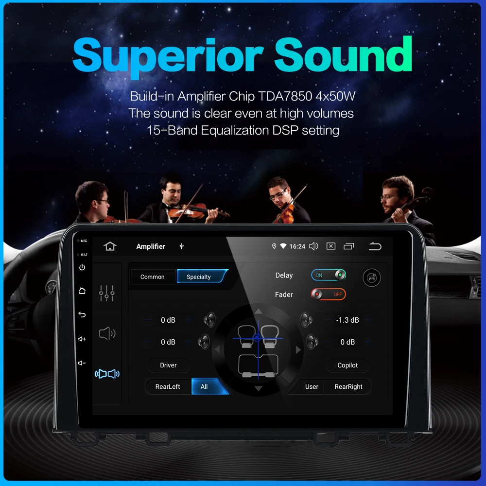 " ips экран 1 Din Android 9,0 автомобильный радиоприемник для Honda CRV gps Bluetooth Мультимедиа Навигация 64 Гб rom TDA7850