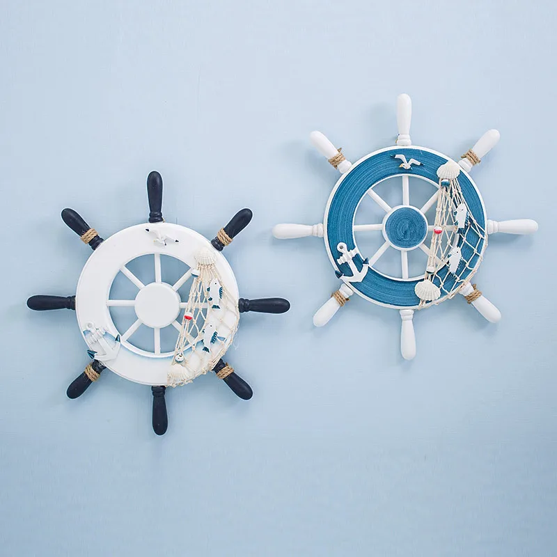

New 32 cm Photo Wall Rudder Mediterranean Creative Rudder Room Ornament Pendant Helmsman Steering Wheel
