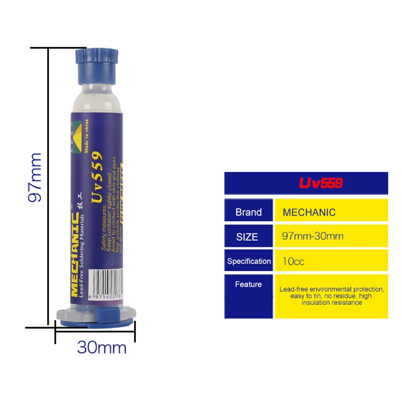 MECHANIC UV223/559 10 мл Бессвинцовая сварочная флюс BGA паста неочищенная паяльная смазка