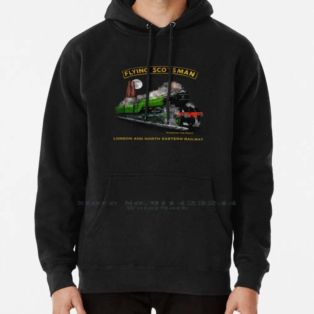 

Легендарный Летающий шотландский паровой поезд от Motormaniac Толстовка свитер 6xl хлопок Летающий шотландский река назад