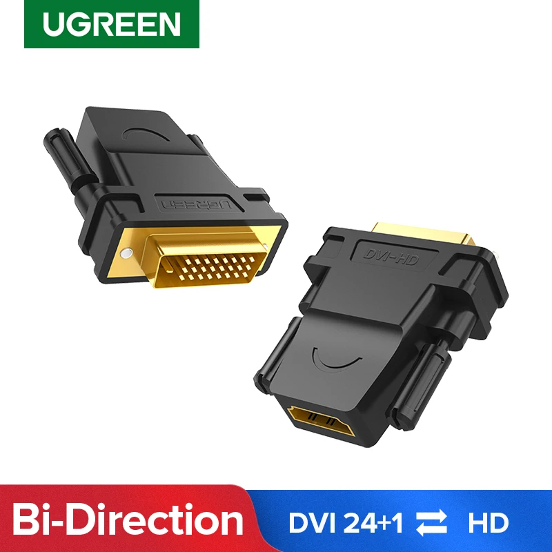Адаптер Ugreen DVI в HDMI VGA Двунаправленный конвертер DVI-D 24 + 1 штекер-гнездо для HDTV