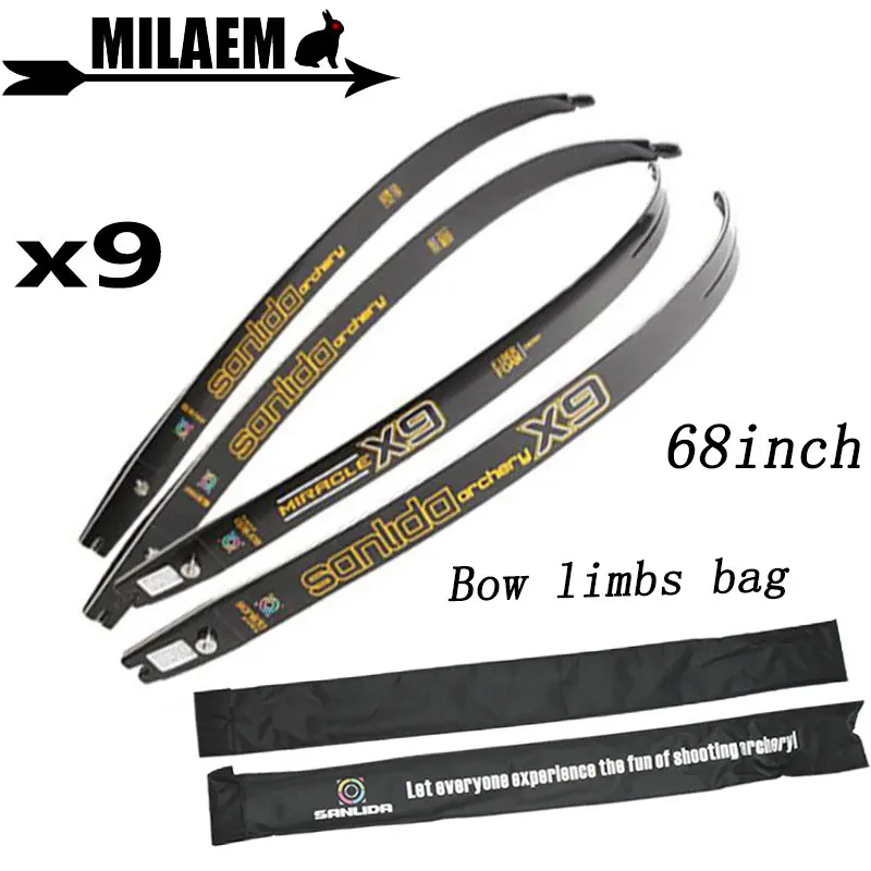 

2pcs 68inch Archery X9 ILF Recurve Bow Limbs Lntermediate Limbs Graphite Foam 20-44Lbs Recurve Bow Hunting Shooting Accessories
