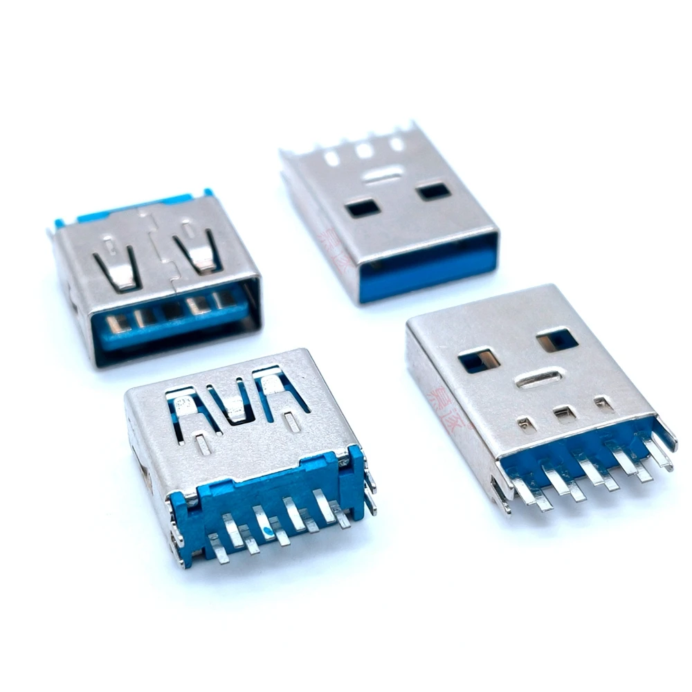 USB 3.0 A 유형 수 플러그 커넥터 고속 데이터 전송 USB 3.0 잭 충전 소켓 납땜