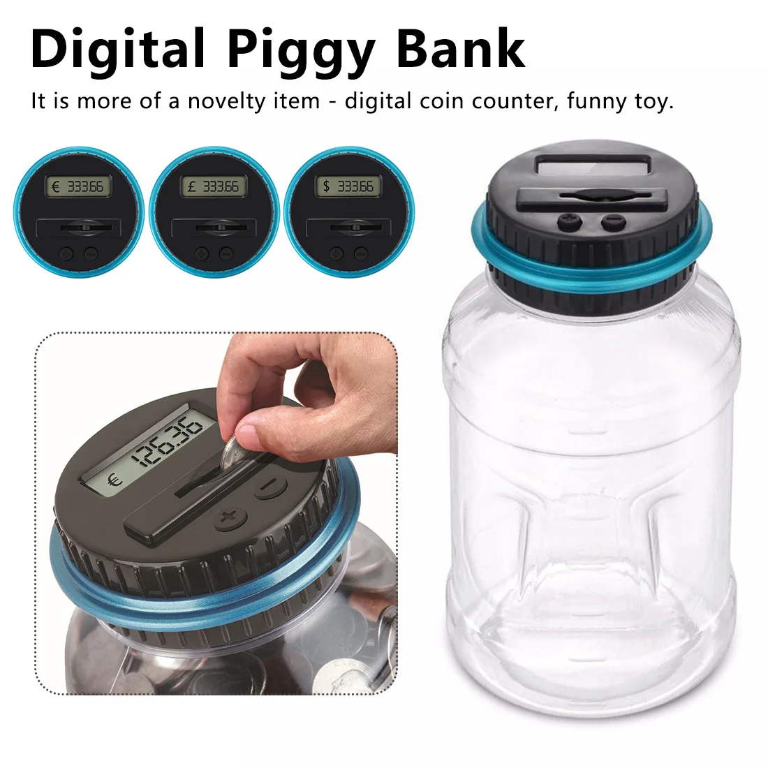 

Piggy Bank Counter Coin Electronic Digital LCD Counting Coin Money Saving Box Jar Coins Storage Box For USD EURO GBP Money