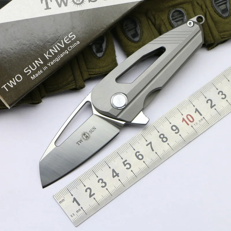 TwoSun TC4 Titanium alloy d2 blade folding Pocket Knife tactical knives hunting knife Flipper Folding Knife outdoor tool TS08 TwoSun TC4 Titanium alloy d2 blade folding Pocket Knife tactical knives hunting knife Flipper Folding Knife outdoor tool TS08