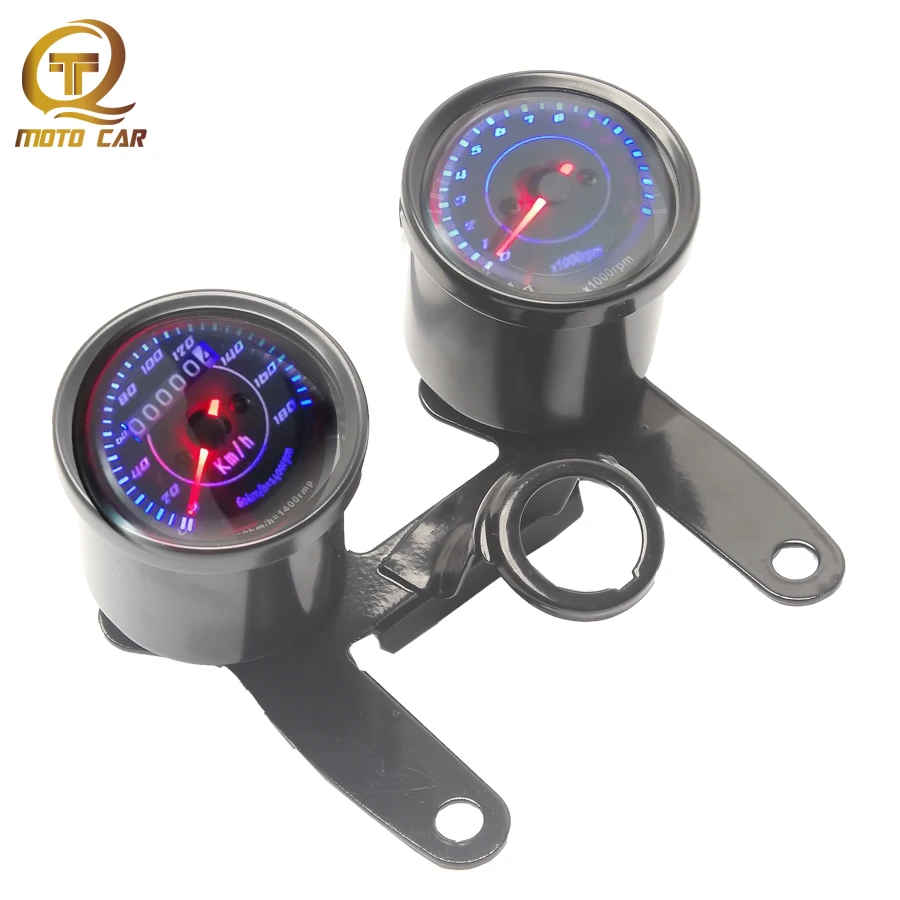 Motorcycle Dual Speedometer,Odometer Mechanical Dual Instrument Electronics Tachometer Guage Fit for CG125 GN125 