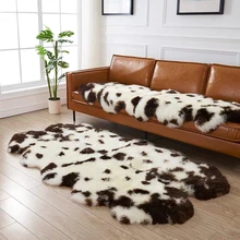 Кварто овчина Пелт ковер 4P 120*200 см в натуральном коричневом леопардовом принте, украшение меховой коврик