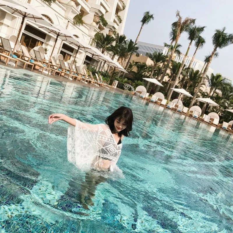 Для пляжа женский купальник сексуальный прикрывающий море и накидки Saida De Praia