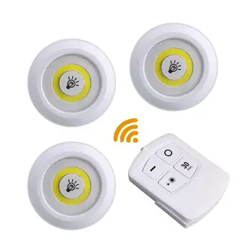 

Remote Control LED Stick Wireless Puck Light Adjust Lamp Closet Brightness Kitchen Wall Under Cabinet Light Night Sensor J7A2