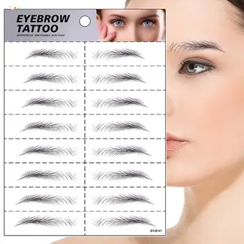

8/10/11 Pair Magic 6d False Eyebrows Waterproof Lasting Makeup Eyebrow Sticker Eye Sticker Eye Tattoo Hair-like Water-based F0D6