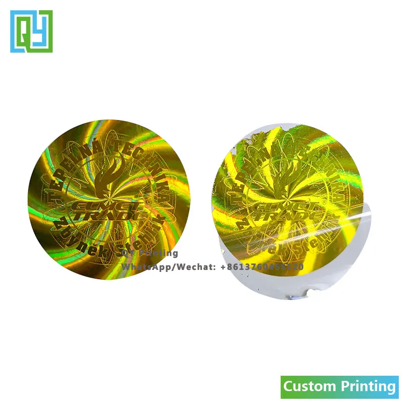 10000pcs 50x50mm 무료 배송 사용자 정의 탬퍼 분명 홀로그램 스티커 황금 호 일 3d 홀로그램 골드 레이블 Void 오픈 인감 태그