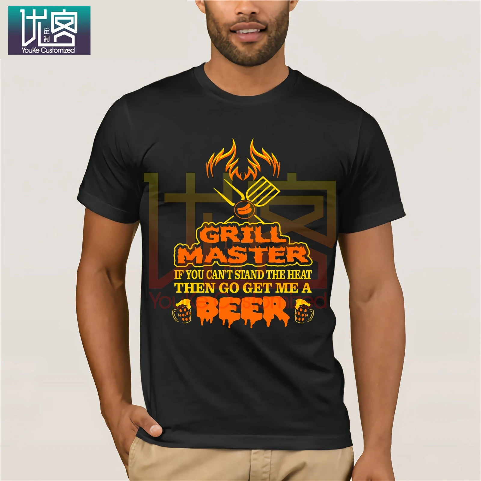 Мужская футболка с вырезом лодочкой Винтажная и надписью Get Me A Beer Bbq лето 2020 |
