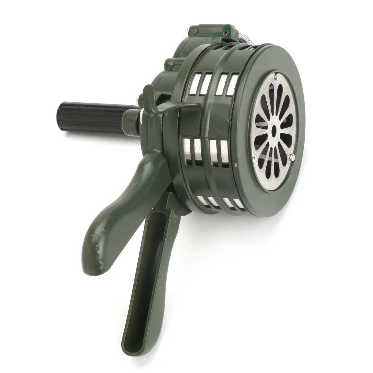 110dB Зеленый Алюминий сплав рукоятка с ручным управлением Air Raid аварийный сигнал безопасности зуммер домашней самозащиты безопасности