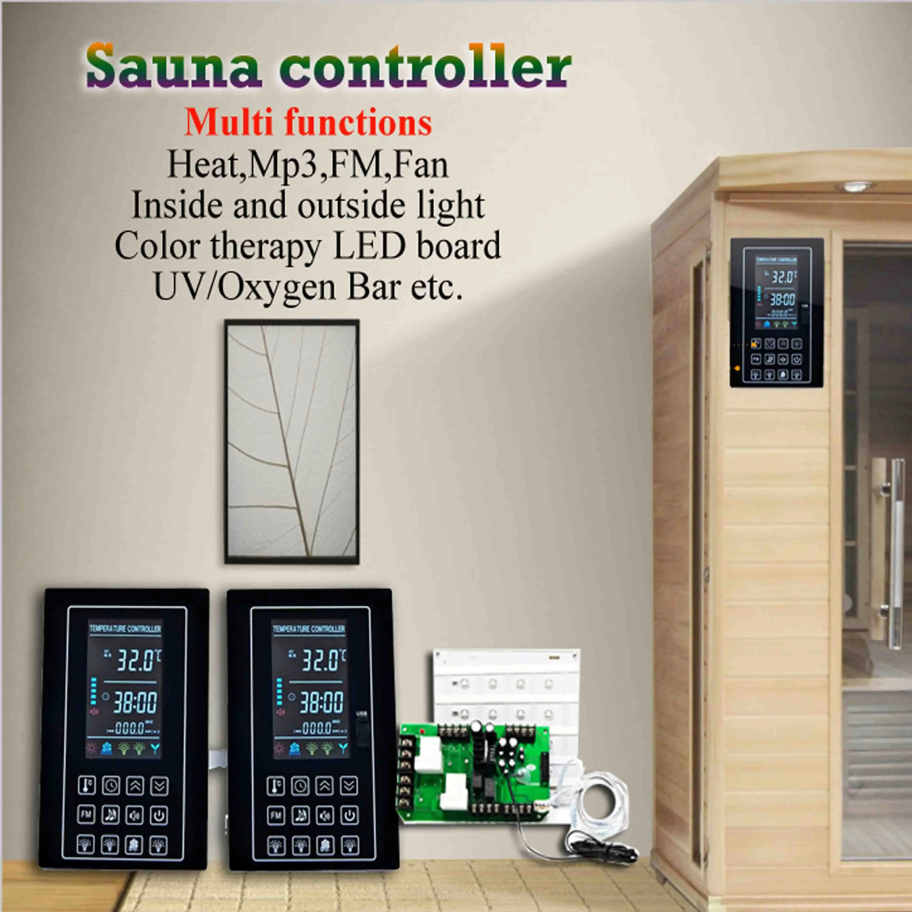 US $110.84 Double Panel Color Screen Sauna Heater Controller For Thermostat 45kw 30A Relay Output Multifunctional UV Lamp Optional