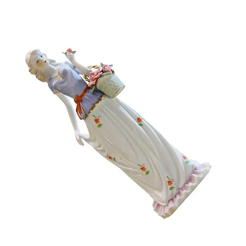 1 шт. фарфоровая статуэтка изящная Акварельная изящная статуэтка ручной работы с милым бантом в форме девушки декорация для дома ресторана отеля