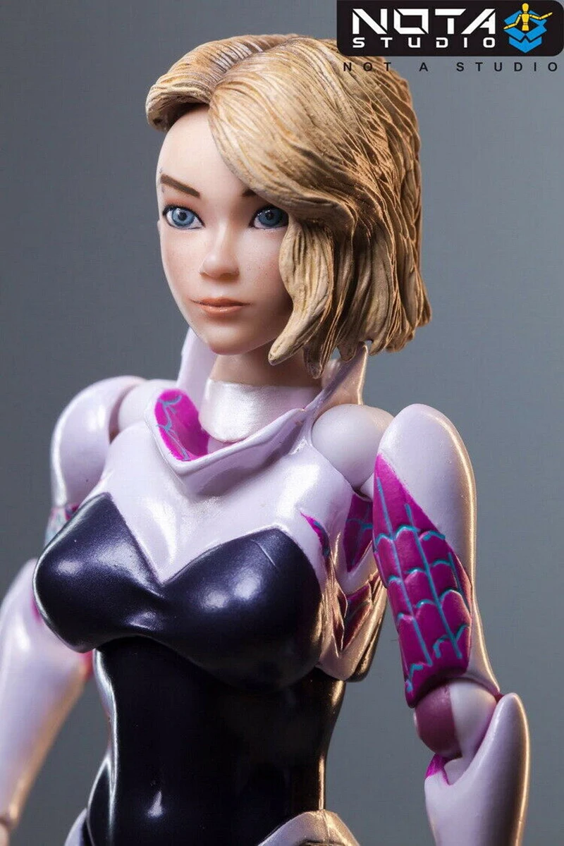 1/12 ScaleNOTA STUDIO 1/12 паук Гвен голова лепить для " Mezco Marvel Legend Фигурки игрушки Аксессуары для 6 дюймов тела