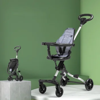 

Baby Stroller Foldable 360 Degree Seat Rotating Universal Wheel with Sun Visor High Landscape Baby Strollers for Baby Mom Travel