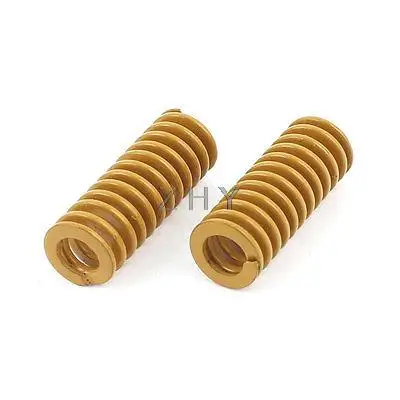 

2Pcs Lighter Load Yellow Spiral Stamping Compression Die Spring 10x25mm